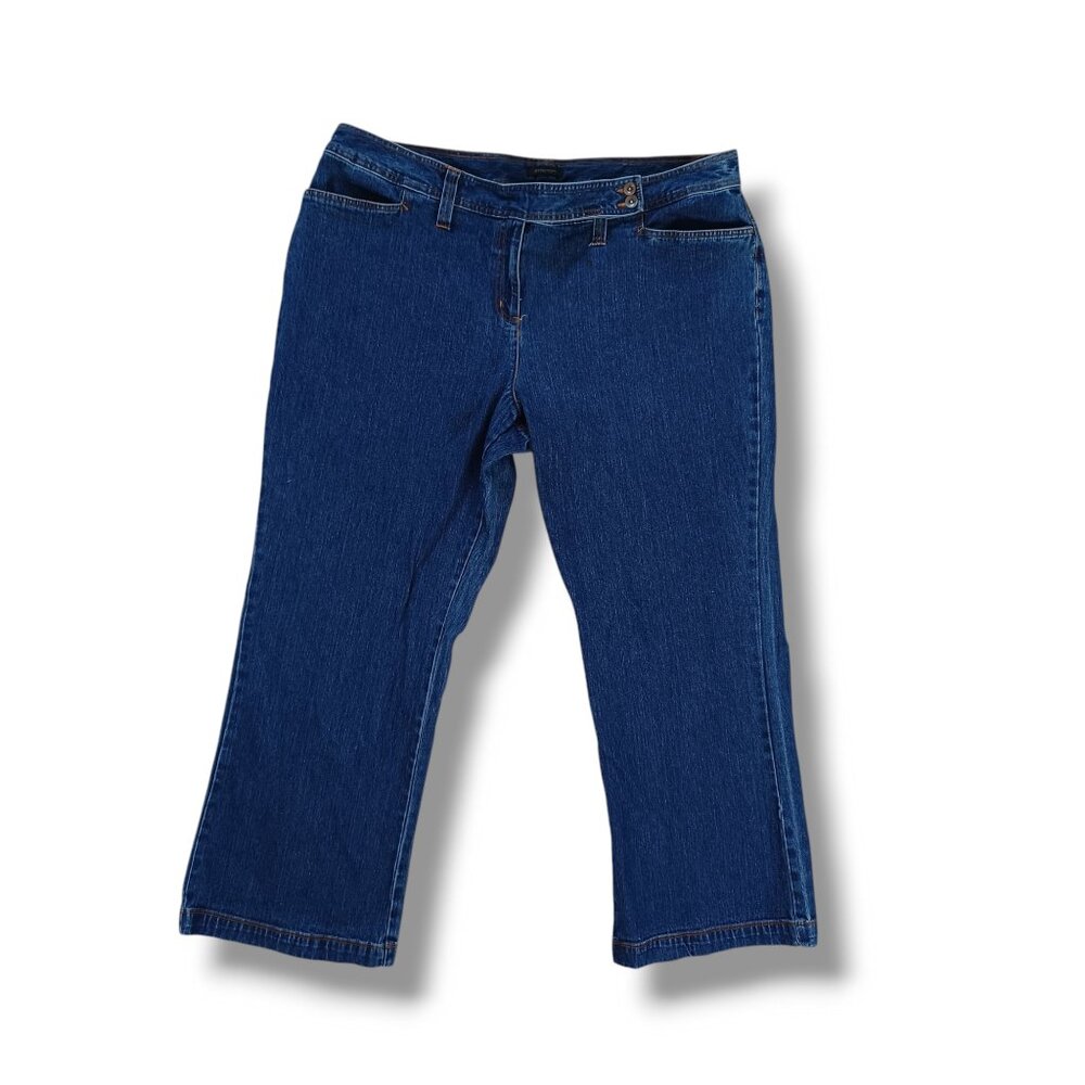 Khazana Jeans Straight Leg Dark Wash Stretch Highrise Curvy Plus Size 24W